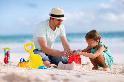 Building sandcastles is an all-time favorite beach activity for kids of all ages.