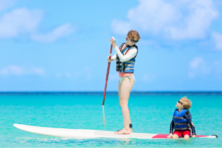 Get fit and have fun with SUP, one of the most popular beach activities on the Gulf Coast.