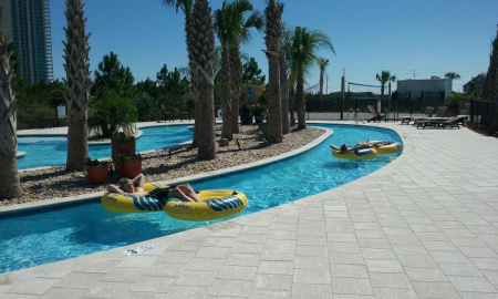 Lazy River at Buena Vista Motor Coach Resort near Gulf Shores and Orange Beach, one of the best and most luxurious Gulf Coast RV Parks in Alabama.