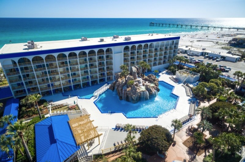 Aerial view of The Island Resort in Fort Walton Beach, FL.