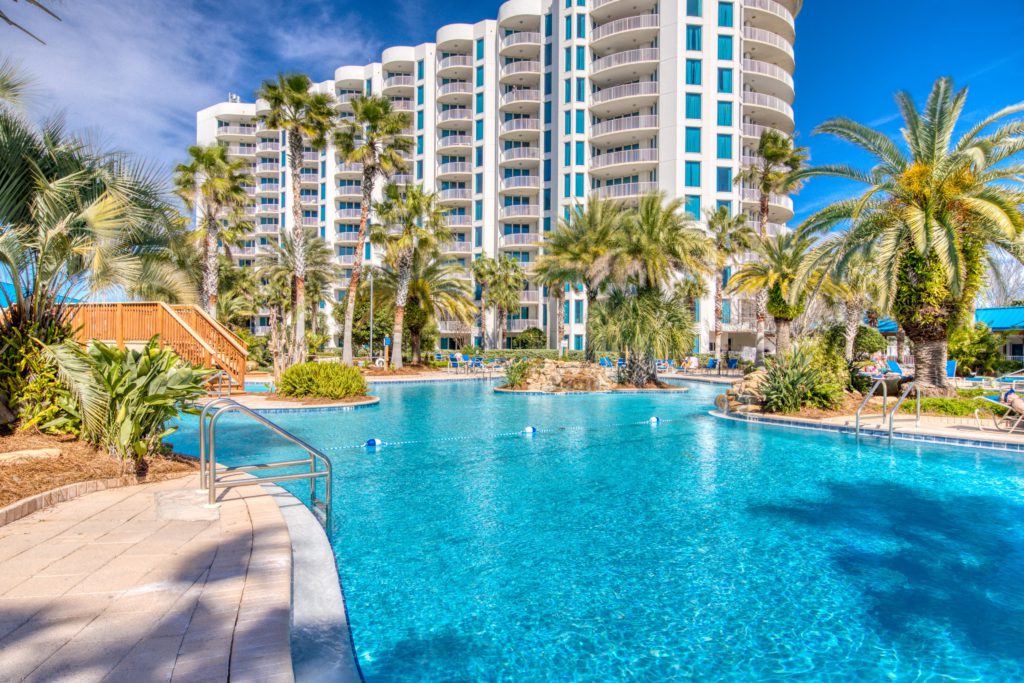 One of the largest and best resort pools in Destin is at The Palms.