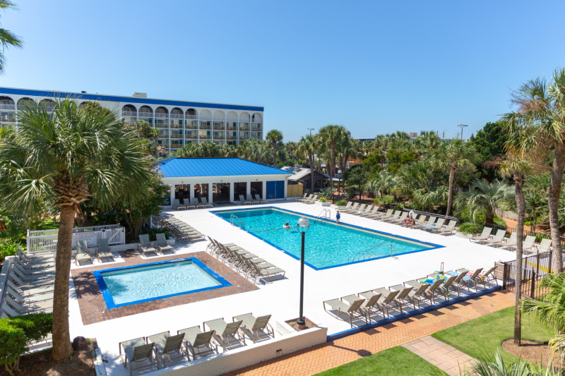heated pool and kiddie pool at The Island Resort Hotel in Fort Walton Beach, Florida.