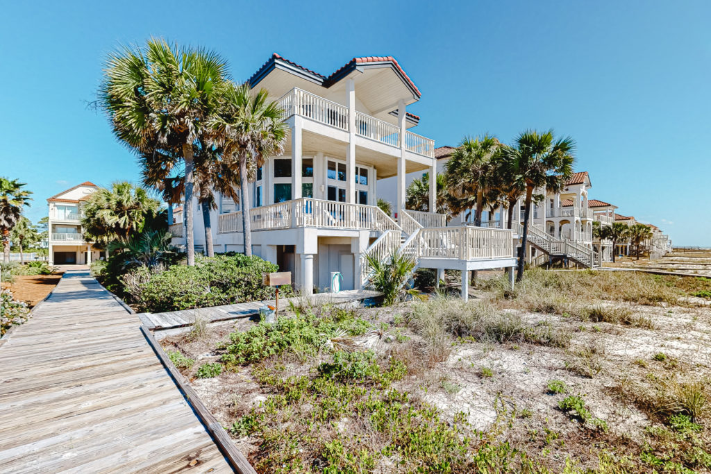 Exterior photo of Pelican's Perch beach house on St. George Island, Florida.