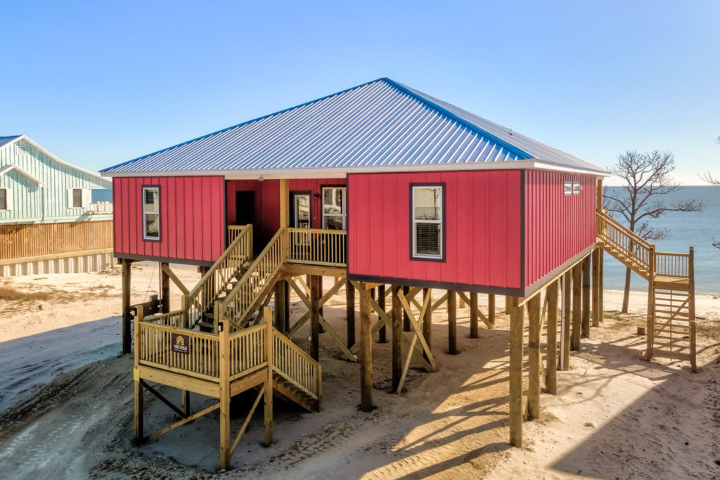 Exterior photo of Sea of Love beach house in Gulf Shores, Alabama.