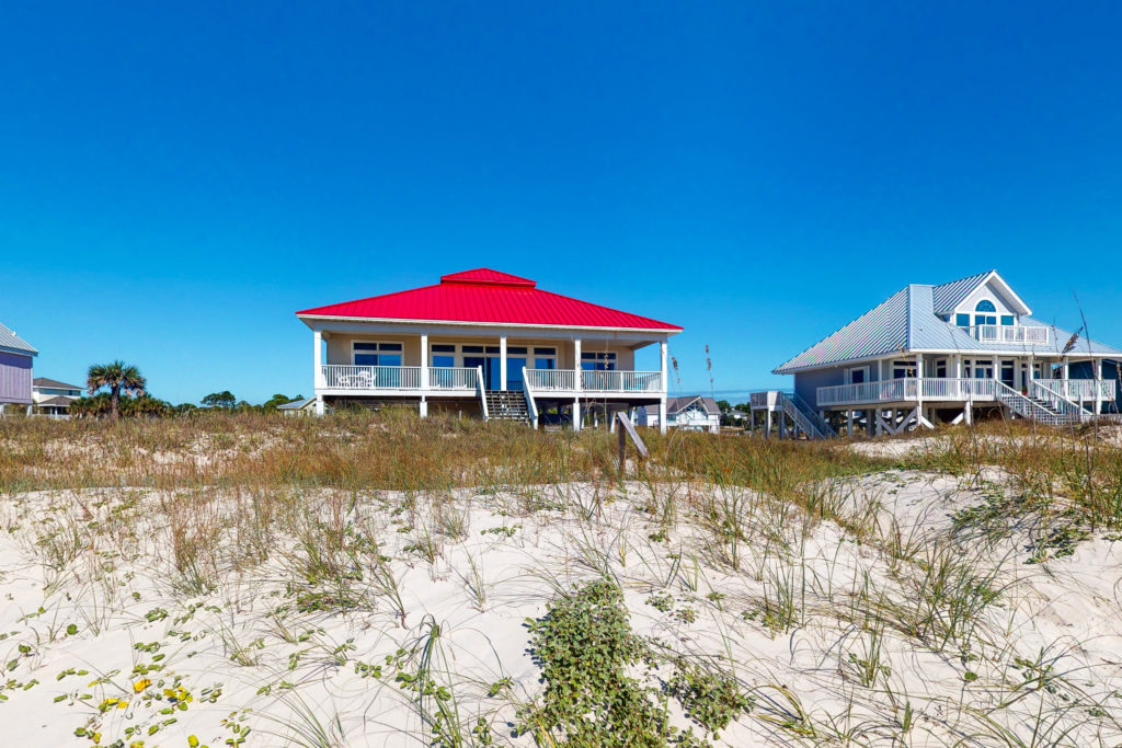 An exterior photo of See Escape beach house on St. George Island, Florida.